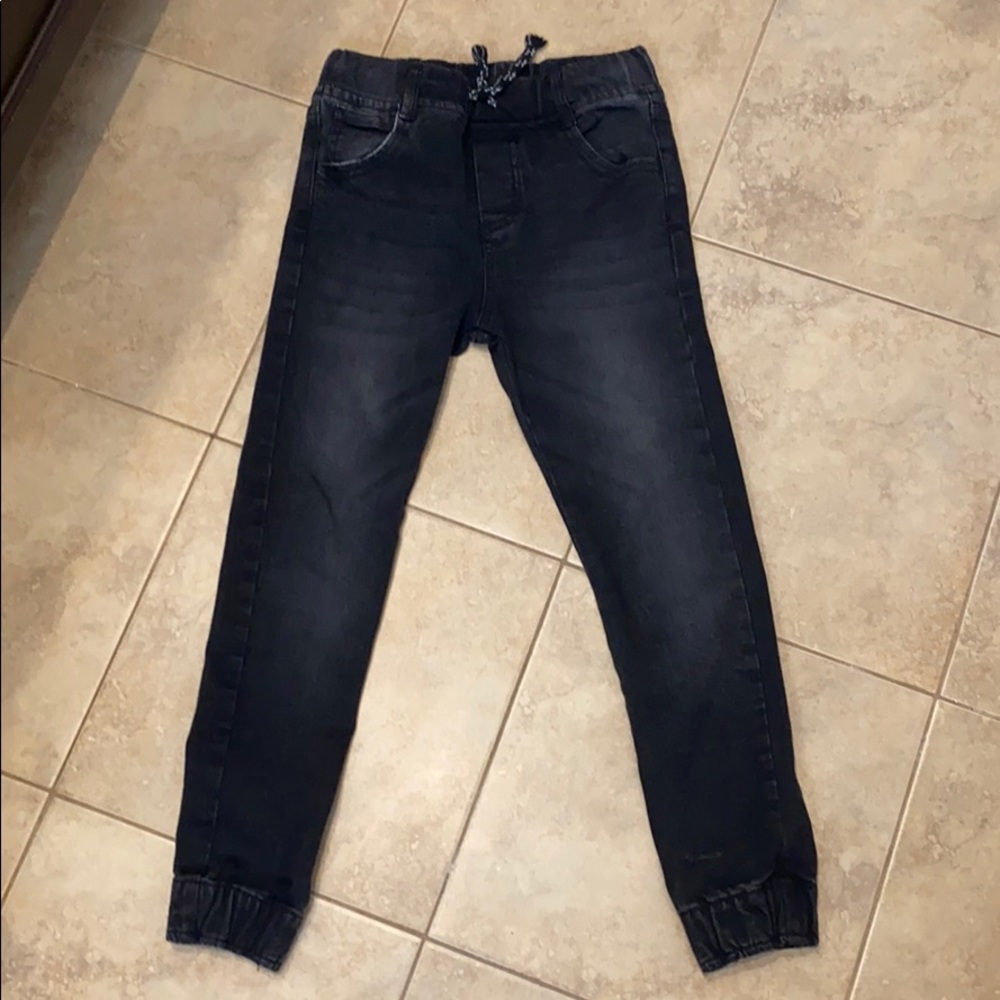 Boys black jean joggers